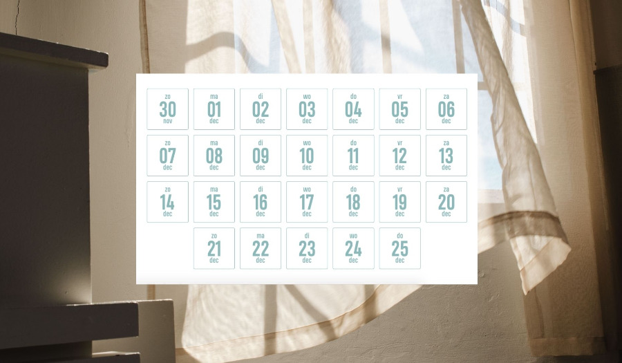 Meld je nu aan voor de online adventskalender!